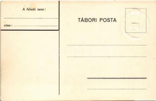 Debreczeni honvéd huszárok 1914-18 jelvény dombornyomott képe Tábori Postai Levelezőlapon / WWI Aust...