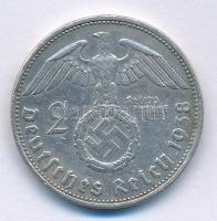 Német Harmadik Birodalom 1938A 2M Ag "Hindenburg" T:F ph. 
German Third Reich 1938A 2 Mar...