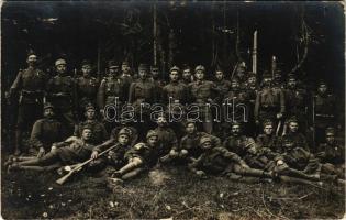 1917 Osztrák-magyar katonák csoportja / WWI Austro-Hungarian K.u.K. military, group of soldiers. photo + "TÁBORI POSTAHIVATAL 254" (EK)