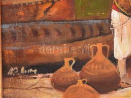 Adilov Alim (1963-): Szőnyegárus. Olaj, vászon, jelezve balra lent, hátoldalán címkén feliratozott. ...