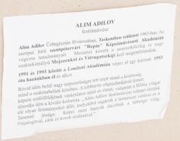 Adilov Alim (1963-): Szőnyegárus. Olaj, vászon, jelezve balra lent, hátoldalán címkén feliratozott. ...