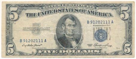 Amerikai Egyesült Államok 1953. 5$ "Silver Certificate - kisméretű" kék pecsét "Ivy B...