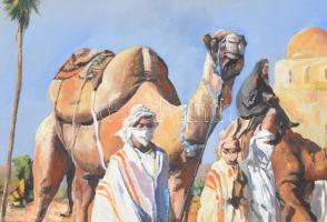 Adilov Alim (1963-): Hazafelé. Olaj, farost, jelezve balra lent, hátoldalán címkén feliratozott. 50x...