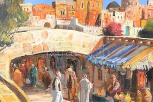 Adilov Alim (1963-): Alku. Olaj, farost, jelezve balra lent, hátoldalán címkén feliratozott. 50x70 c...