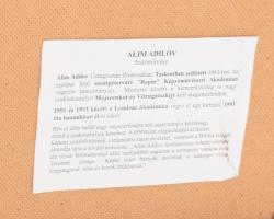 Adilov Alim (1963-): Alku. Olaj, farost, jelezve balra lent, hátoldalán címkén feliratozott. 50x70 c...