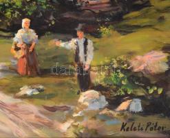 Keleti Péter (1955-): Őszi napsütés. Olaj, farost, jelezve jobbra lent, hátoldalán címkén feliratozo...
