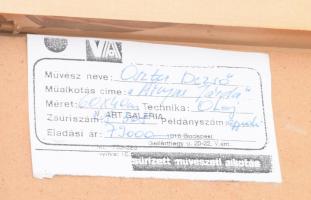 Oszter Dezső (1955-): Árnyas járda. Olaj, farost, jelzett, hátoldalán autográf felirattal. 60x40 cm....