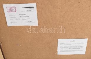 Keleti Péter (1955-): Bassanoi részlet. Olaj, farost, jelezve balra lent, hátoldalán címkén felirato...