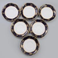 Zsolnay Pompadour mintás 6 db teás csésze, aljjal. Kézzel festett, jelzett, hibátlanok