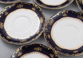 Zsolnay Pompadour mintás 6 db teás csésze, aljjal. Kézzel festett, jelzett, hibátlanok