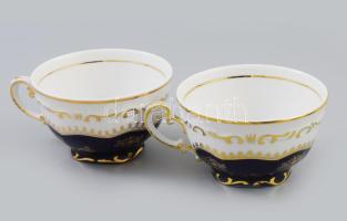 Zsolnay Pompadour mintás 6 db teás csésze, aljjal. Kézzel festett, jelzett, hibátlanok