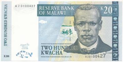 Malawi 2001. 200K T:UNC Malawi 2001. 200 Kwacha C:UNC Krause P#47