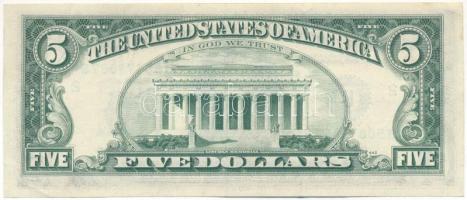 Amerikai Egyesült Államok 1977. 5$ "Federal Reserve Note" zöld pecsét "Azie Taylor Mo...