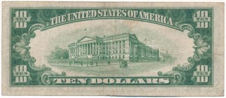 Amerikai Egyesült Államok 1945-1946 (1934B) 10$ "Federal Reserve Note" zöld pecsét "W...