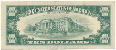 Amerikai Egyesült Államok 1965-1966 (1963A) 10$ "Federal Reserve Note" zöld pecsét "K...