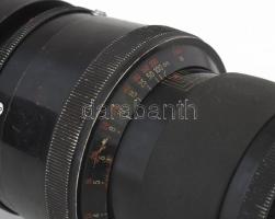 Carl Zeiss Jena Sonnar 2,8/180 (180mm f/2.8) teleobjektív, külső kopásnyomokkal, a lencse ép, de kis...