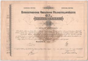 Budapest 1917. "Kisbirtokosok Országos Földhitelintézete" 4 1/2%-os záloglevele 200K-ról, ...