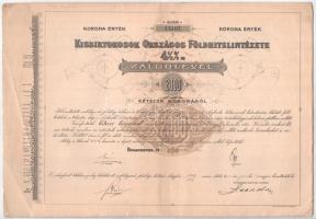 Budapest 1917. "Kisbirtokosok Országos Földhitelintézete" 4 1/2%-os záloglevele 200K-ról, ...