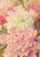 Mészáros Jenő (1883-?): Csendélet. Olaj, vászon. Jelezve jobbra lent. Dekoratív, sérült fakeretben, ...