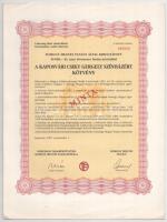 Kaposvár 1987. "Kaposvári Csiky Gergely Színházért" "MINTA" kötvény 10.000Ft-ról...