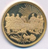 Csóka Zsuzsanna (1962-) 1996. "Millecentenárium Honfoglalás 896-1996" aranyozott, peremén ...