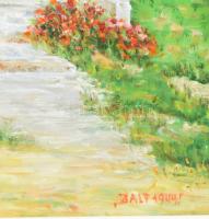 Urbán Sándor (1965-): Balfi memento, 1944. Olaj, farost, jelzett a hátoldalán, fakeretben, 40×65 cm