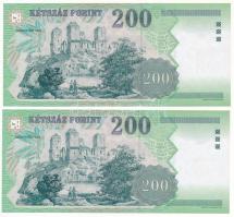2004. 200Ft (2x) sorszámkövetők "FB 4838745 - FB 4838746" T:UNC
