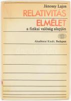 Jánossy Lajos Relativitás elmélet a fizikai valóság alapján Akadémiai Kiadó, 1973. 311p. Kiadói vászon kötésben. Papír védőborítóval, volt könyvtári példány. Annak idején nagy vitákat kiváltó, de máig aktuálisnak tekinthető mű, melyben a szerző - eltérően az Einstein-féle spekulatív megközelítéstől - a fizikai valóság alapján, a Lorentz-elv alapulvételével építi fel az elméletet, tehát nem a köznapi gondolkodás tagadásával, hanem éppenséggel annak továbbfejlesztésével, - mellőzve a "mesék világába tartozó" gondolatkísérleteket.