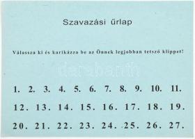 1947 A ,,kékcédulás választások" kitöltetlen cédulája (Névjegyzékkivonat / Szavazási űrlap), 14...