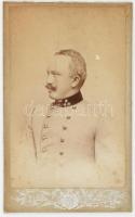 cca 1880/90, Katonaportré, keményhátú fotó, Stagl soproni műterméből, 10,5x6,5 cm