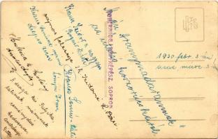 Sopron, gyerekek februári farsangi ünnepségen díszlépcső előtt. Rebernigg fényképész, photo