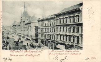 1899 Budapest VII. Kerepesi út és Luther udvar Petrovits Géza üzletével