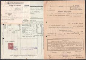 cca 1934-1938, László Ignácz festék, lakk, kence, olaj és vegyitermékek nagykereskedés 7 darab száml...