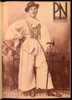 cca 1936-1938 A Pesti Napló képes mellékletének szórvány számai, egészvászon kötésbe kötve, szép áll...