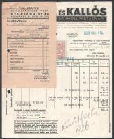 1934-1939 Schmoll és Kallós Schmollpastagyár 2 darab fejléces számlája és egy levele tartozás megfiz...