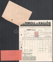 1934-1939 Schmoll és Kallós Schmollpastagyár 2 darab fejléces számlája és egy levele tartozás megfiz...