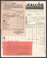 1934-1939 Schmoll és Kallós Schmollpastagyár 2 darab fejléces számlája és egy levele tartozás megfiz...