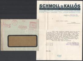 1934-1939 Schmoll és Kallós Schmollpastagyár 2 darab fejléces számlája és egy levele tartozás megfiz...