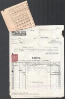 1932 Meister Izidor Szappangyár 2 darab fejléces számlája, kis égésnyommal, csatolmánnyal