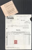 1932 Meister Izidor Szappangyár 2 darab fejléces számlája, kis égésnyommal, csatolmánnyal