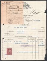 1931-1932 Kallós Manó vegyészeti gyár 2 darab fejléces számlája, hiánnyal, csatolmánnyal