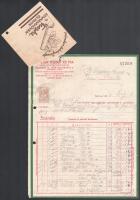 1936 Steiner József és Fia keksz-, ostya- és csokoládégyár 2 darab fejléces számla, egyik csatolmánn...