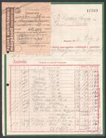 1936 Steiner József és Fia keksz-, ostya- és csokoládégyár 2 darab fejléces számla, egyik csatolmánn...