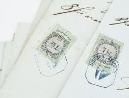 1869 Szegvár, 10 darab nyugta, 7kr bélyeggel