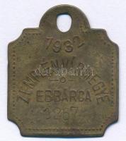 1932. "Zemplén vármegye" bronz ebadójegy / kutyabárca, "1267" sorszámmal (35x30mm) T:XF,VF