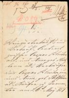 1857-1860 Promontor, német nyelvű (adásvételi, bérbeadási) szerződés, 2,5 beírt oldal, a Pesti cs. k...