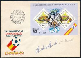 1982 Labdarúgó VB blokk FDC-n a tervező aláírásával