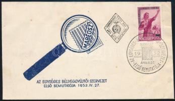 1952 MABÉOSZ bélyeg FDC-n (8.500)