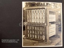 cca 1960/80, cca 35-40 darab ipari és műszaki fotó, német nyelvű feliratokkal, mappába rendezve, klf...