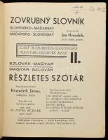 Hvozdik János: Zovrubny Slovník Slovensko - Madarsky a Madarko - Slovensky. II. Cast Madarsko - Slov...